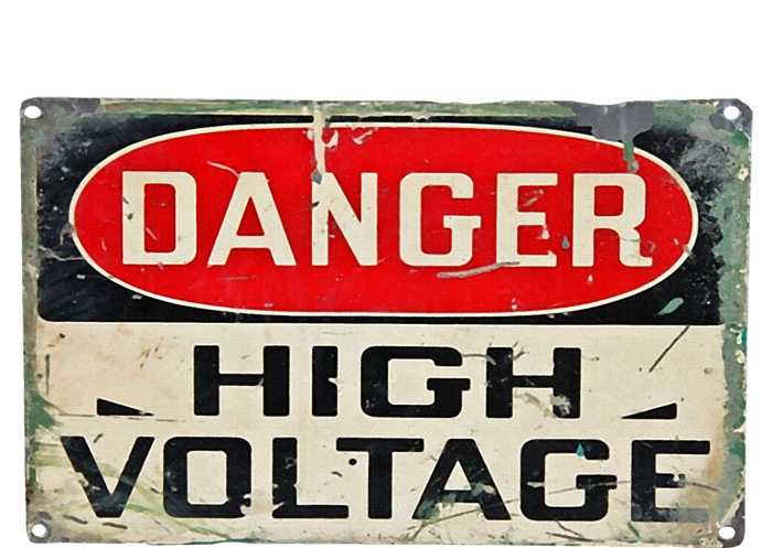 Danger High Voltage Old Rusted Danger Sign Tote Bag