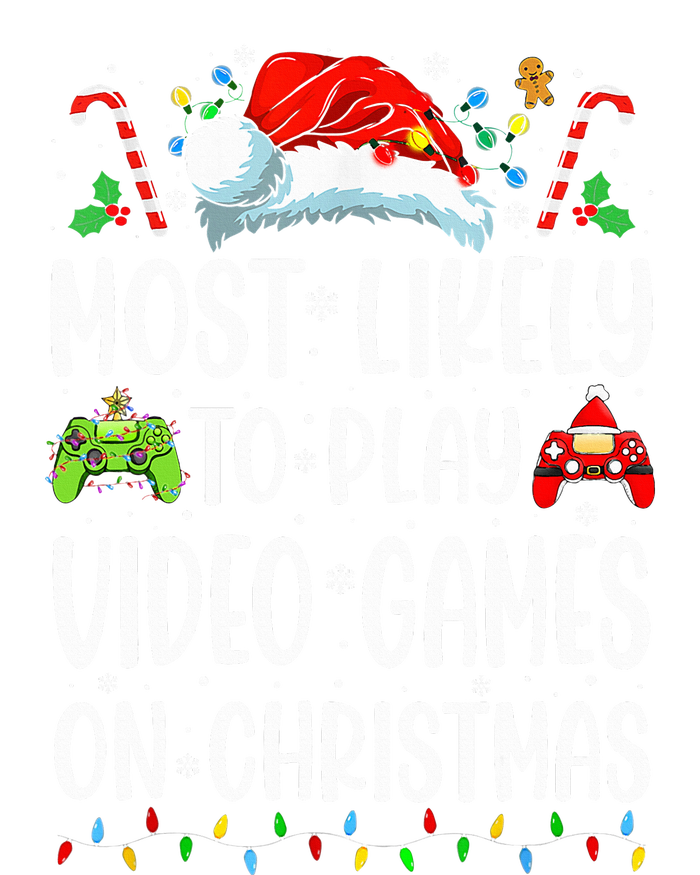 Gamer Most Likely To Play Video Games On Christmas Women's Knotted Racerback Tank