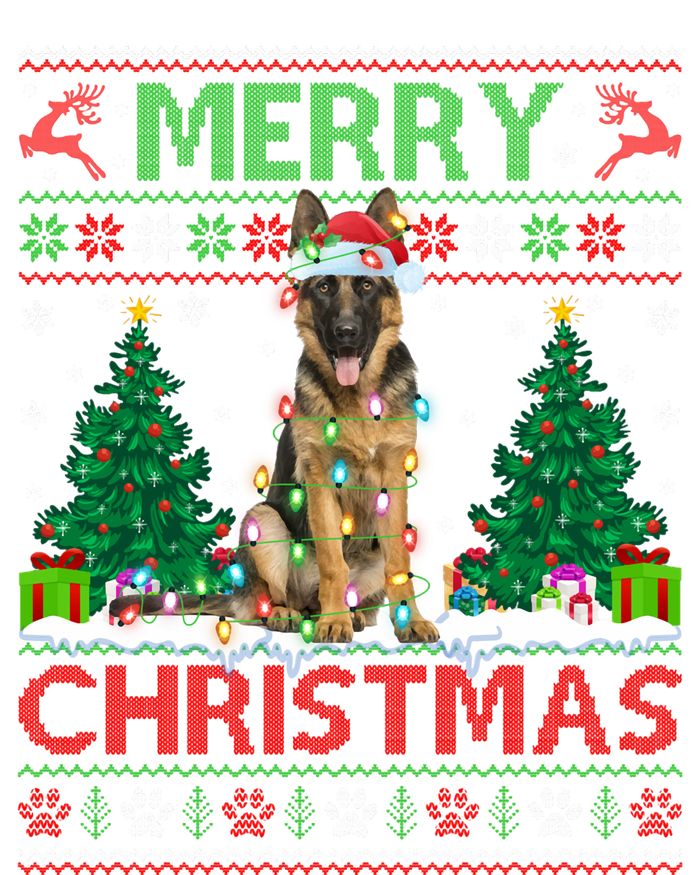 Merry Christmas Lighting Ugly German Shepherd Christmas V-Neck T-Shirt