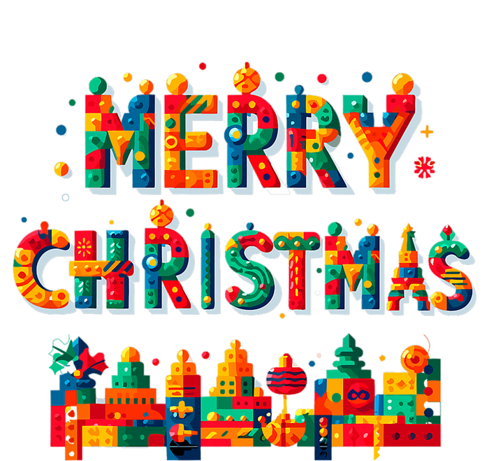 Merry Christmas Master Builder Building Bricks Blocks Lovers Bumper Sticker