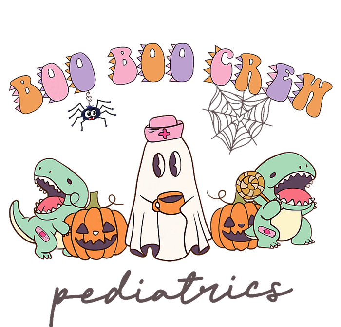 Boo Boo Crew Pediatrics Nurse Dinosaur Halloween Peds Crew Dry Zone Grid Polo