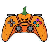 Halloween Video Game Controller With Pumpkin Face Gaming Funny Gift Women's Flannel Pajama Set