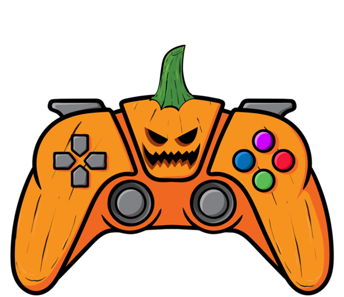 Halloween Video Game Controller With Pumpkin Face Gaming Funny Gift Women's Flannel Pajama Set