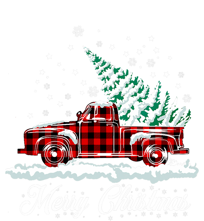 Merry Christmas Vintage Plaid Snow Truck Tree Pickup T-Shirt