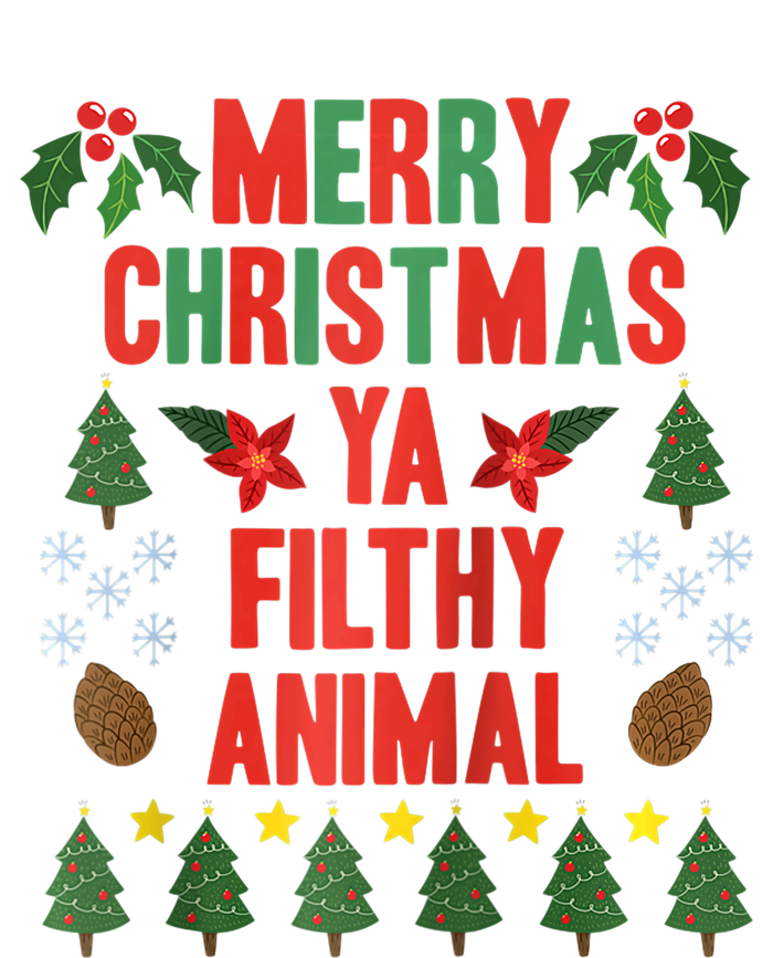 Merry Christmas Ya Filthy Animals Funny Christmas Gift Raglan Baseball T-Shirt