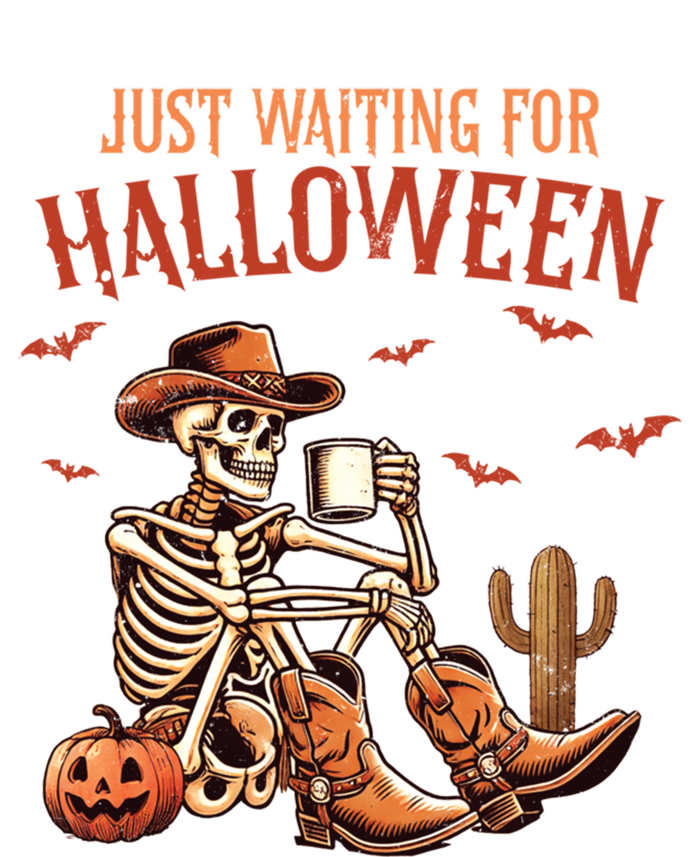 Just Waiting For Halloween Funny Skeleton Western Halloween Gift Tie Dye Hoodie