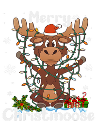 Merry Christmoose Christmas Moose Xmas Tree Lights Long Sleeve Softstyle Adult Sport Polo