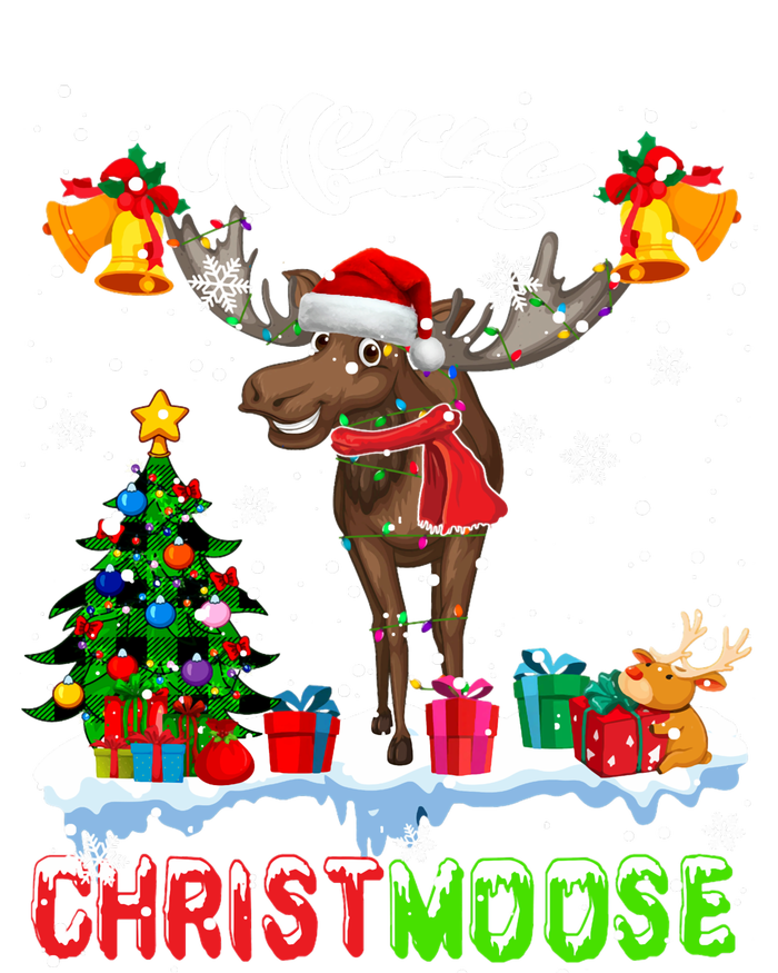 Merry Christmoose Merry Christmas Xmas Lights Santa Moose Long Sleeve Coaster