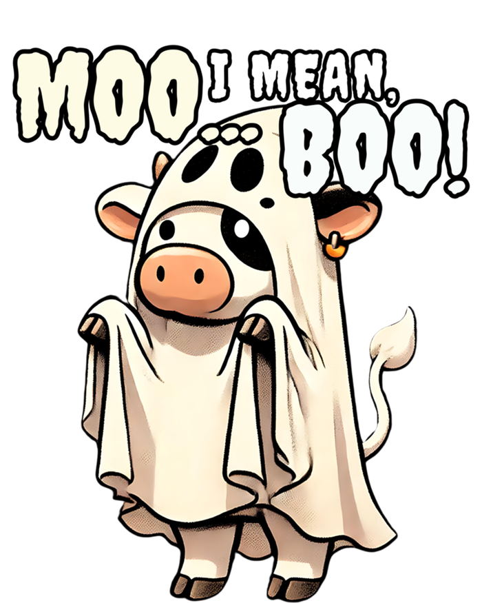 Moo I Mean Boo Funny Cow Ghost Halloween 2024 Costume Gift Kids Long Sleeve Shirt