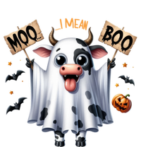 Moo I Mean Boo Ghost Cow Funny Halloween Cool Gift Women's Racerback Tank