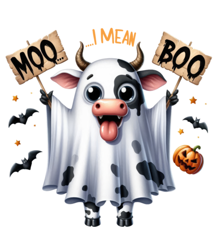 Moo I Mean Boo Ghost Cow Funny Halloween Cool Gift Women's Racerback Tank