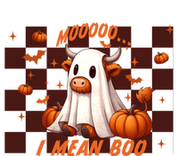 Moo I Mean Boo Highland Cow Checkered Halloween Costume Cute Gift T-Shirt