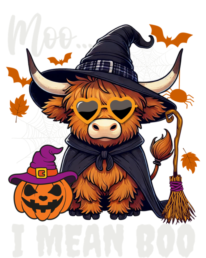 Moo I Mean Boo Witch Highland Cow Halloween Costume Cute Gift T-Shirt