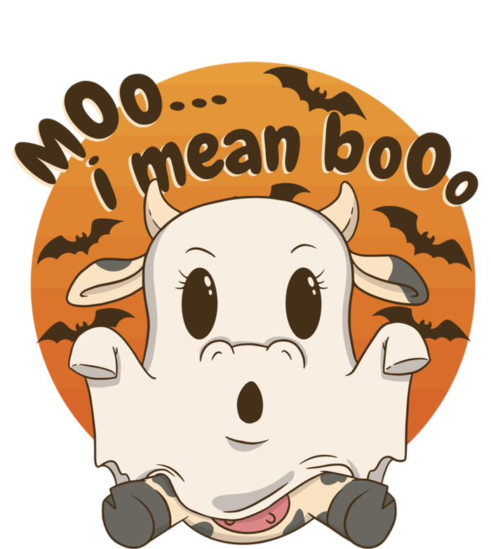 Moo I Mean Booo Cute Halloween Cow Ghost Gift T-Shirt