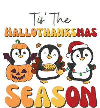 Penguin Christmas Halloween Tis The Hallothanksmas Season Great Gift Short Acrylic Beanie