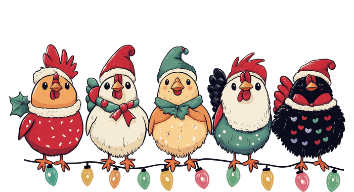 Christmas Holiday Cute Xmas Chicken Matching Team Holiday Women's V-Neck T-Shirt