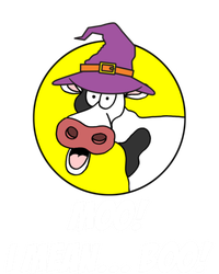 Moo I Mean Boo Cow With Witch Hat Funny Halloween Funny Gift Sustainable Knit Beanie