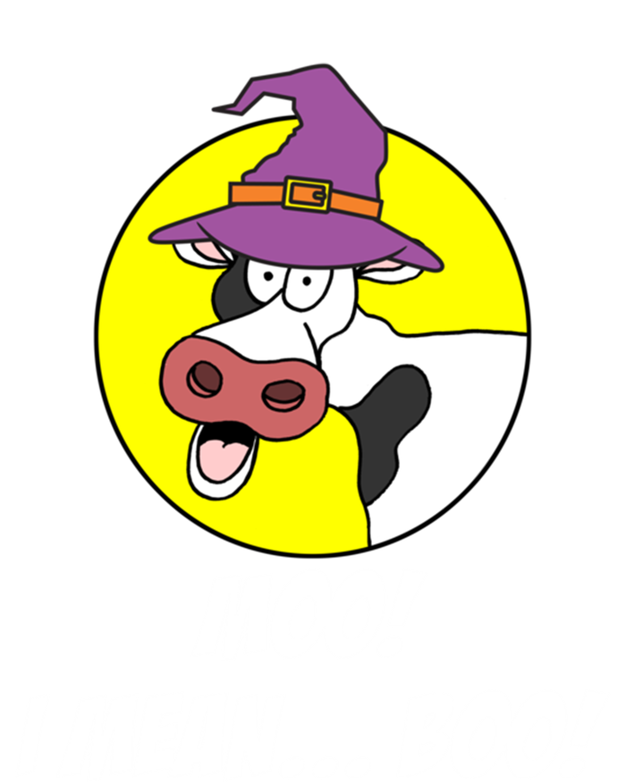 Moo I Mean Boo Cow With Witch Hat Funny Halloween Funny Gift Sustainable Knit Beanie