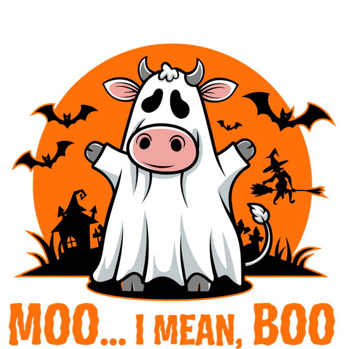 Moo I Mean Boo Funny Cow Halloween Costume Farmer Cow Cute Gift Women's Flannel Pajama Set