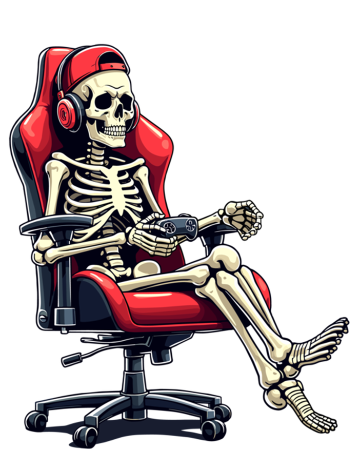 Skeleton Gamer Funny Gaming Chair Headset Halloween Funny Gift Tie-Dye T-Shirt