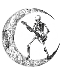 Skeleton Moon Rock And Roll Musician Guitar Lover Halloween Great Gift T-Shirt