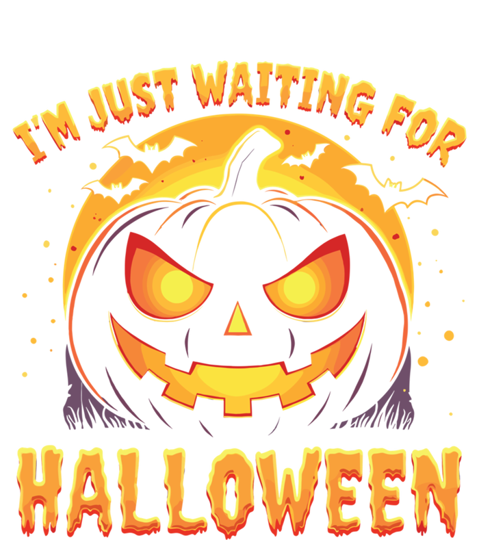 Pumpkin Face Halloween IM Just Waiting For Halloween Gift Toddler Hoodie