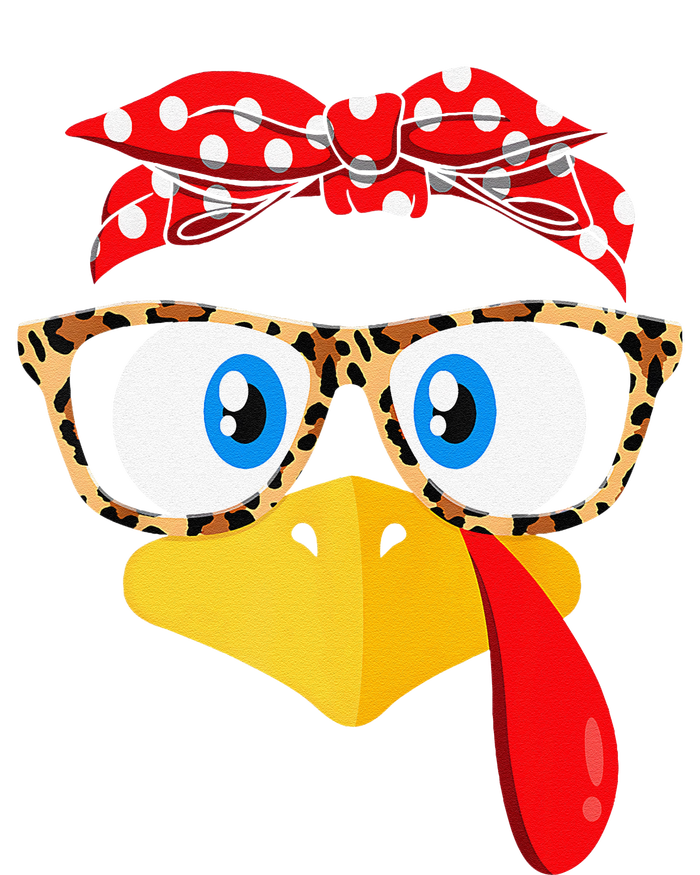 Funny Thanksgiving Turkey Face Leopard Print Glasses Ceramic Star Ornament