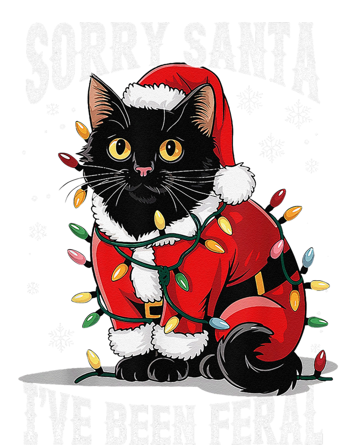 Light Black Cat Christmas Funny Sorry Santa IVe Been Feral Coaster