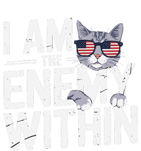 I Am The Enemy Within Kamala Harris 2024 Cat Lovers Funny Women's Long Sleeve Flannel Pajama Set 