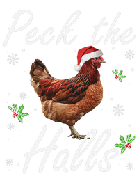 Peck The Halls Christmas Chicken Santa Hat Lights Snowflakes Tote Bag