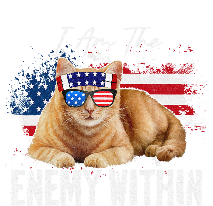 I Am The Enemy Within Pun Kamala Harris Cat Us Glasses 2024 T-Shirt