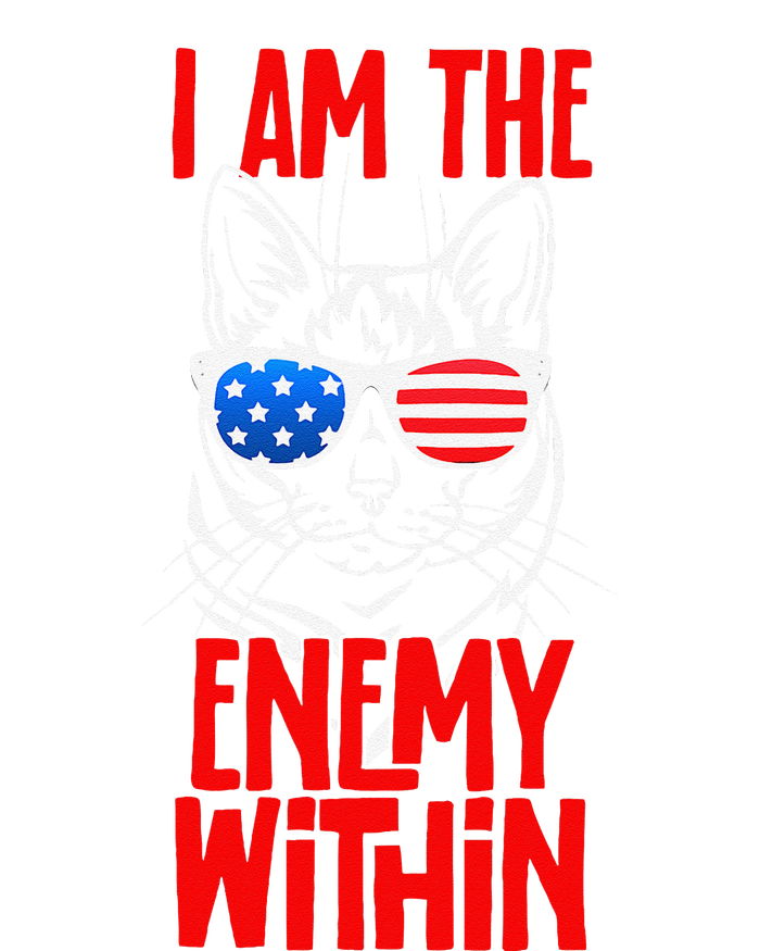 I Am The Enemy Within Pun Kamala Harris Cat Us Glasses 2024 T-Shirt