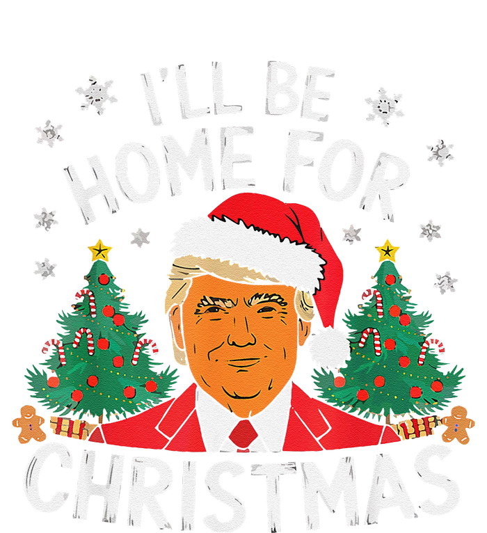 ILl Be Home For Christmas Funny Santa Claus Trump 2024 Xmas Yupoong Adult 5-Panel Trucker Hat