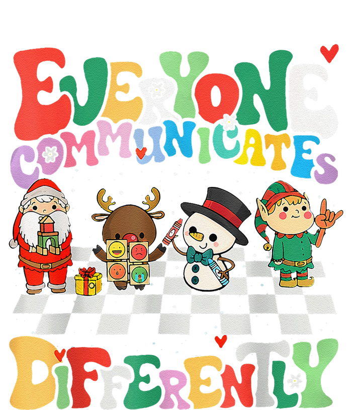 Speech Therapy Christmas Everyone Communicates Differently T-Shirt