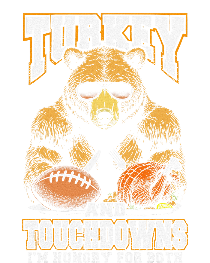 Turkey & Touchdowns Funny Thanksgiving Hungry Bear Football Sustainable Knit Beanie