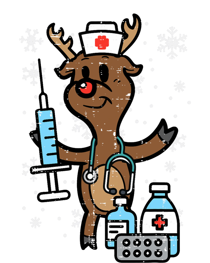 Christmas Nurse Reindeer Funny Xmas Nursing Scrub Top Women Women's Racerback Tank