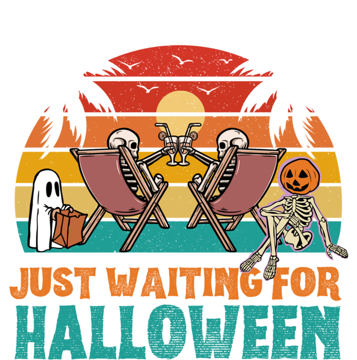 Skeleton Spooky Vibe Summer Funny Just Waiting For Halloween Gift T-Shirt