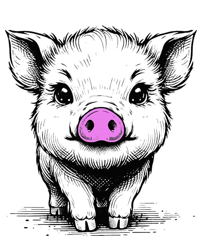 Cute Pig With Nose Drawing Valucap Bio-Washed Visor