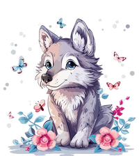 Cute Wolf With Flowers T-Shirt