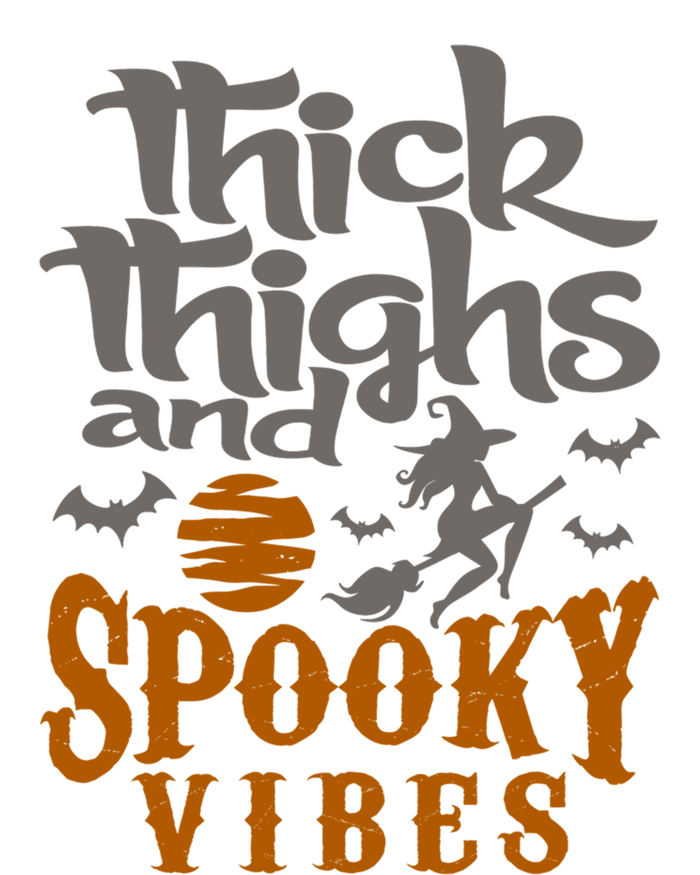 Thick Thighs And Spooky Vibes Funny Halloween Witch Graphic Cute Gift Coaster