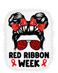 Red Ribbon Week Women Messy Bun Red Ribbon Week Awareness Gift T-Shirt