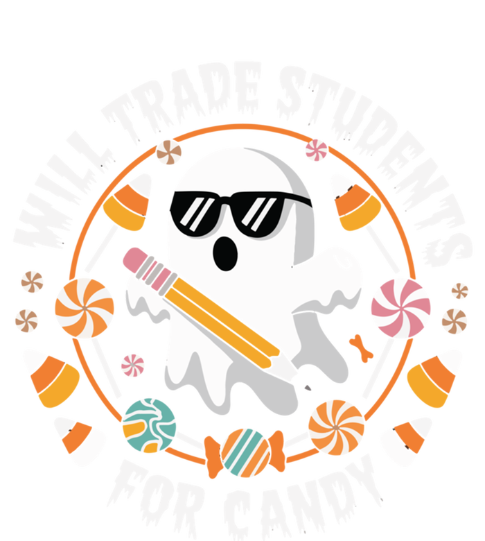 Will Trade Students For Candy Halloween Teacher Spooky Boo Gift Ladies Essential Flowy Tank