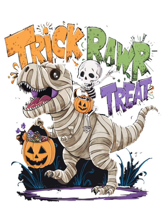 Trick Rawr Treat Halloween Skeleton Mummy Dinosaur T Rex Great Gift T-Shirt