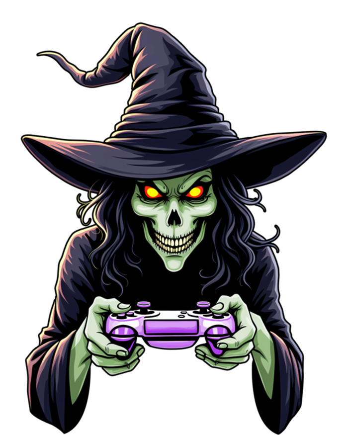 Witch Skeleton Gamer Halloween Monster Gaming Cool Gift T-Shirt