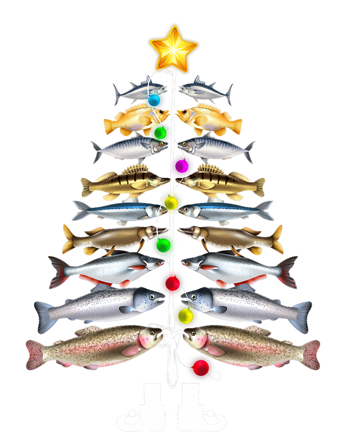 Merry Fishmas Christmas Tree Funny Fishing Tank Top