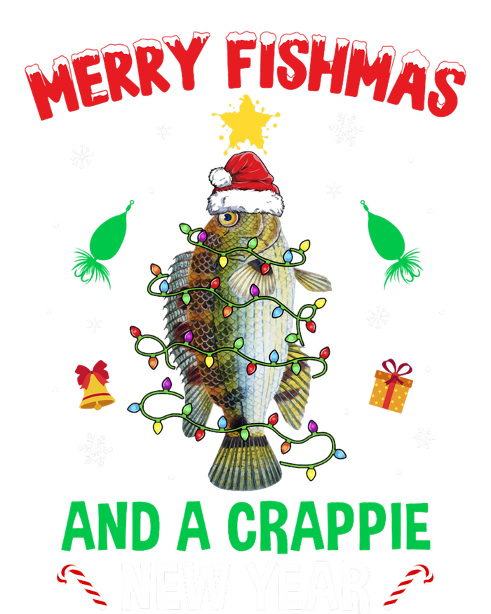 Merry Fishmas Crappie Christmas Tree Fishing Funny Xmas Womens California Wash Sweatshirt