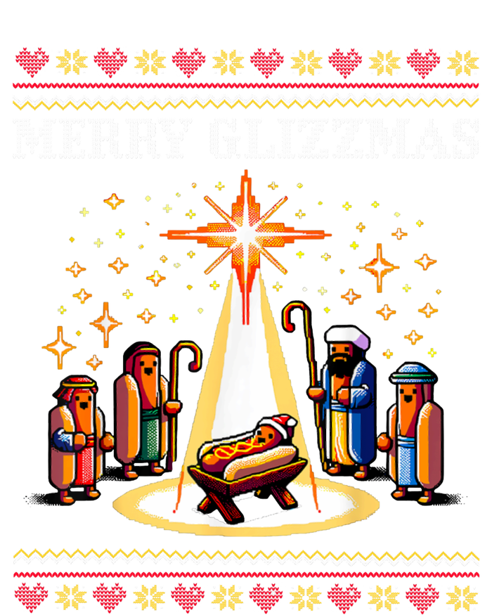 Merry Glizzmas Tacky Funny Merry Christmas Hot Dogs Xmas Long Sleeve Poster