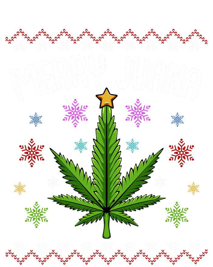 Merry Juana Ugly Christmas 420 Cannabis Marijuana Leaf Weed Ladies Essential Flowy Tank