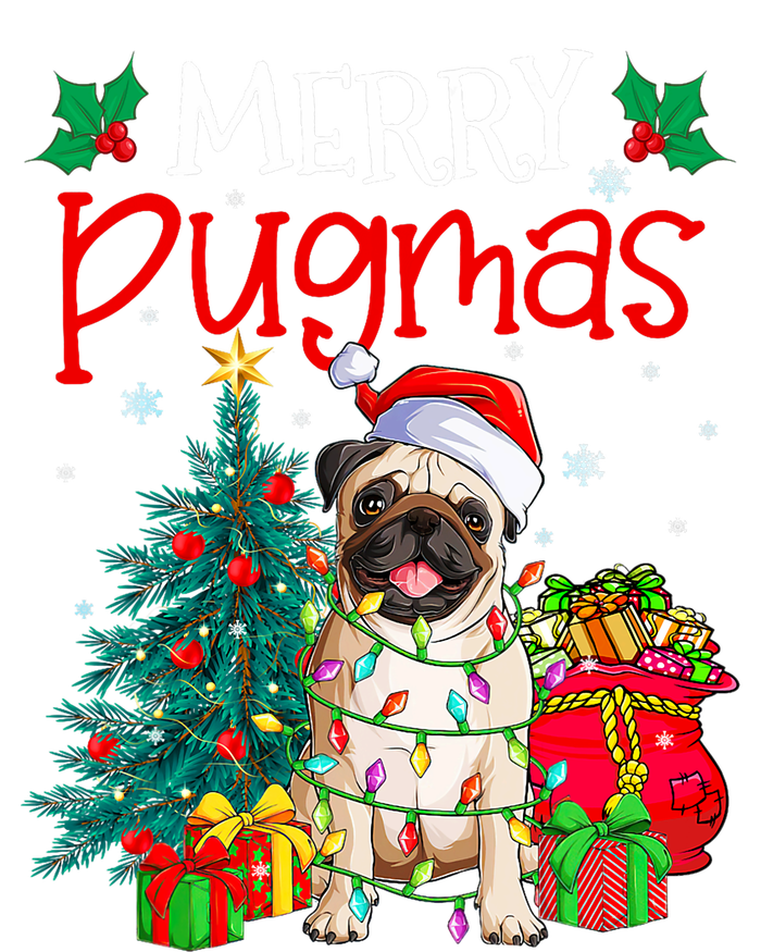 Merry Pugmas Christmas Funny Dog Santa Pug Santa Hat Metallic Star Ornament