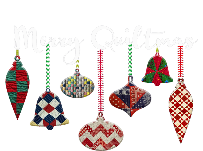 Merry Quiltmas Funny Christmas Quilt Ornament Sewing Gift Full-Length Apron With Pockets